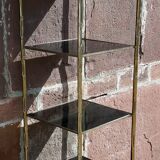 Shelf with gold metal structure
