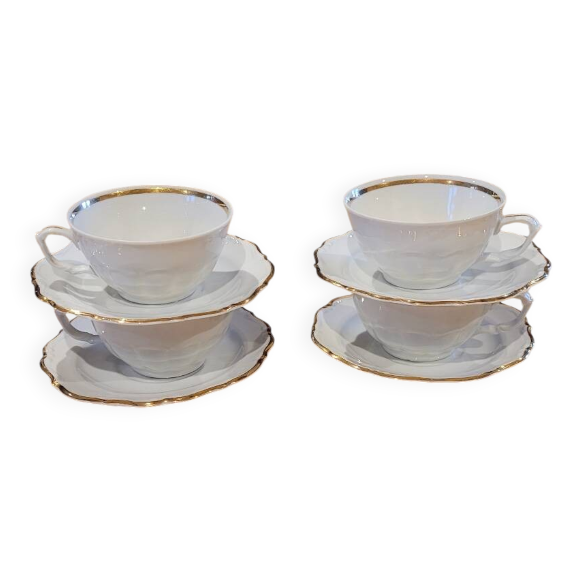 4 vintage Walbrzych cups and saucers