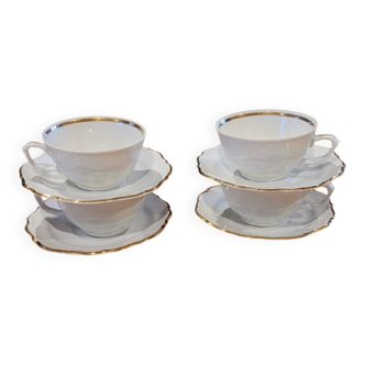 4 vintage Walbrzych cups and saucers