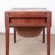Vintage Danish sewing cabinet, known as "Travailleuse", teak and rattan from the 1960s.