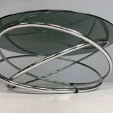 Mac chrome and smoked glass Coffee Table from Miniforms, Italy, 1970s