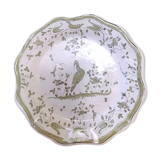 Earthenware plate of Moustiers bird of paradise