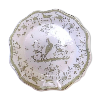 Earthenware plate of Moustiers bird of paradise