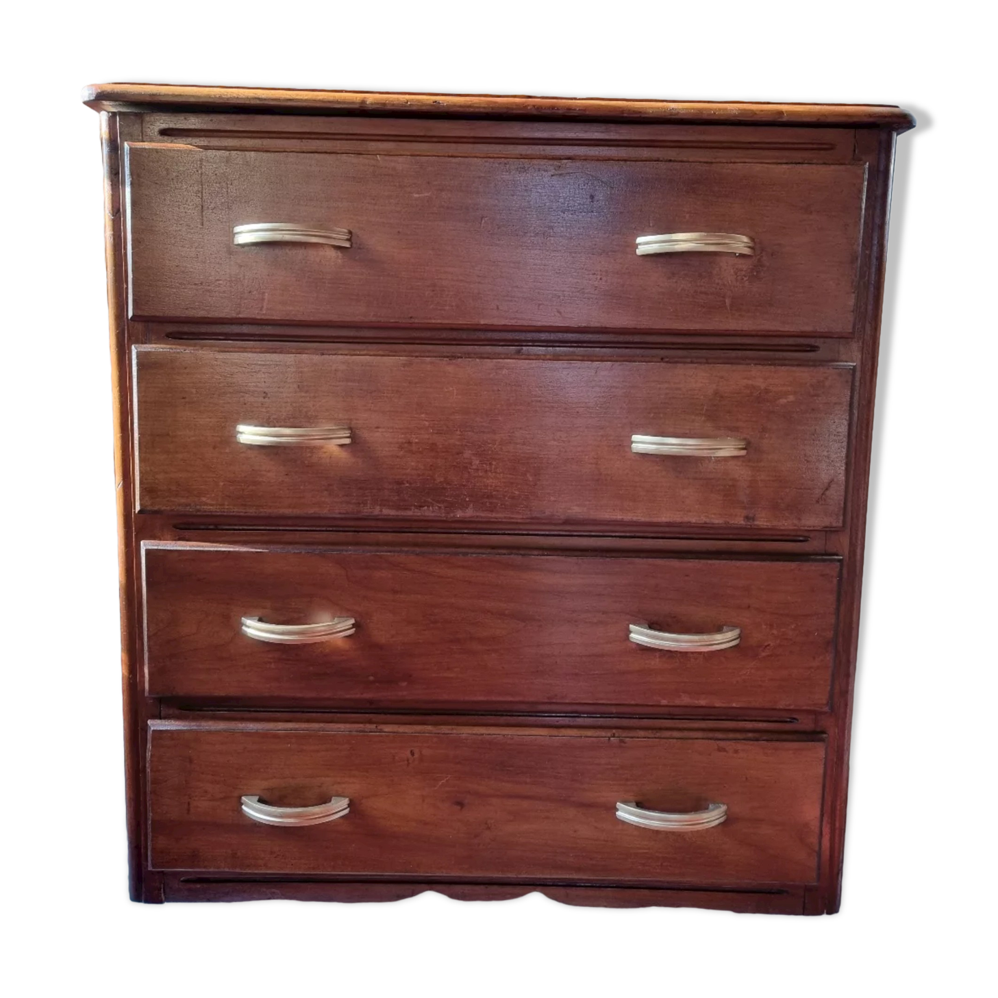 Art deco chest of drawers feet whiskers patinated