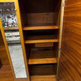 1970 Scandinavian wardrobe with shelves and mirror, 21x126, 2 doors.