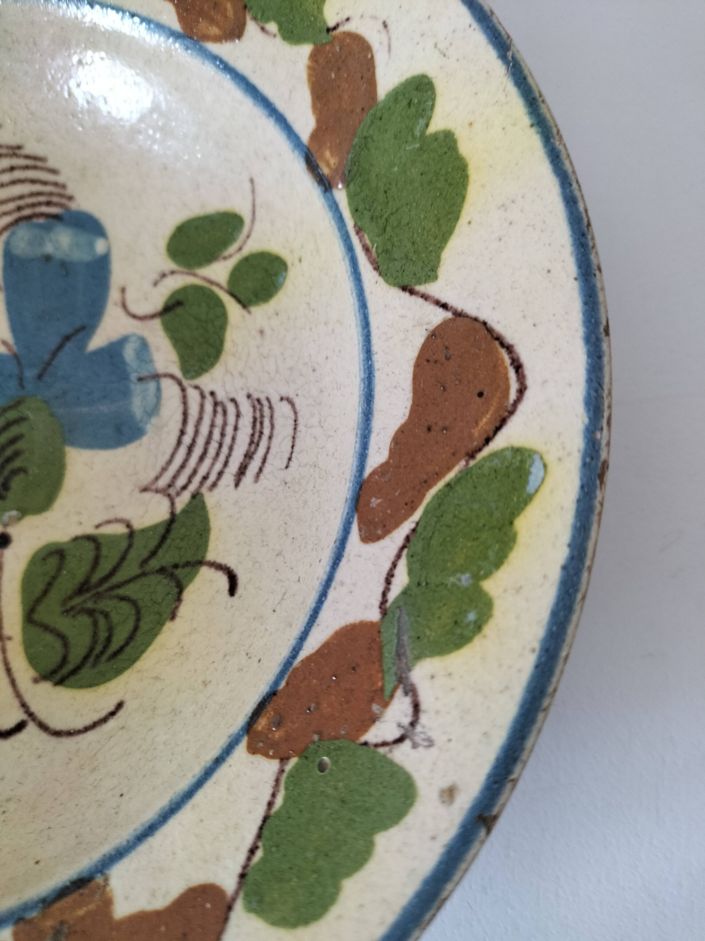 Glazed earthenware plate from Korond (Corund), Transylvania