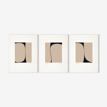 Set of 3 abstract giclee prints, 50x70