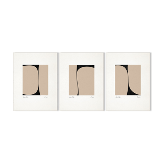 Ensemble de 3 tirages giclés abstraits, 50x70