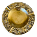 Vintage gilt bronze horoscope ashtray