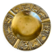 Cendrier horoscope en bronze doré vintage