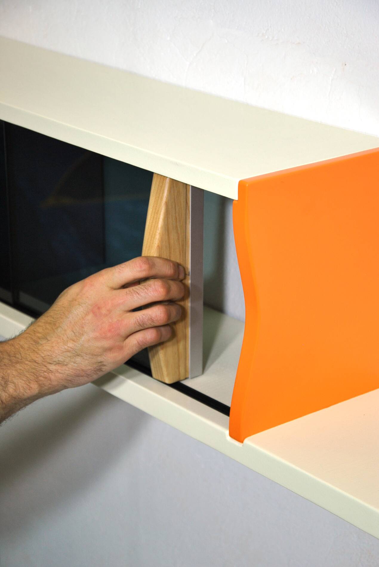 Smoked glass wall shelf