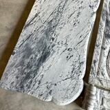 Pompadour fireplace in Louis XV style from around 1880 in blue floral marble.