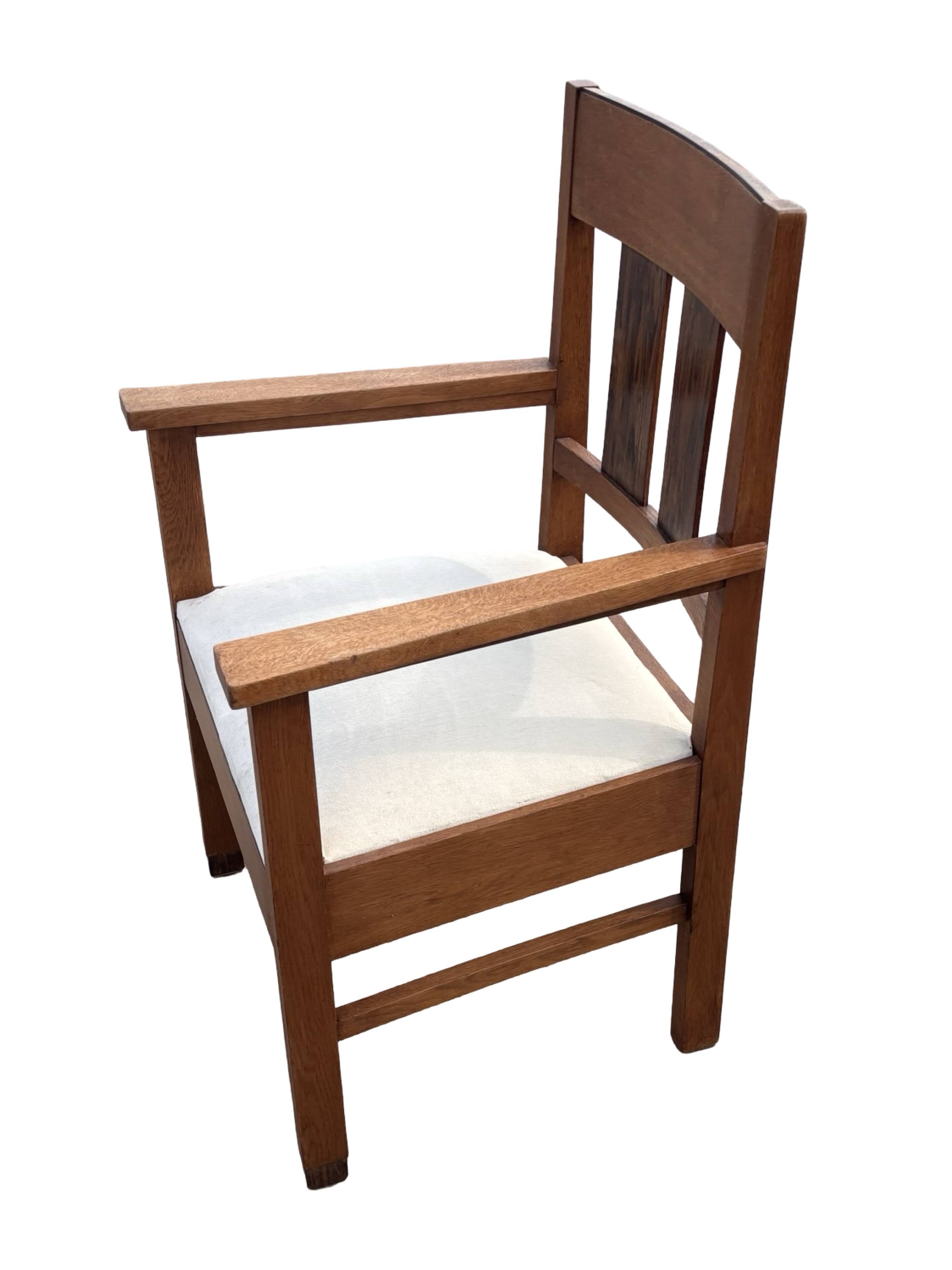 Set of four Art Deco chairs oak Amsterdam School Design 30's