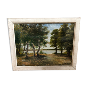 Ancien tableau huile sauveur bernay