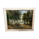 Ancien tableau huile sauveur bernay theric 1895 le rhône avec cadre bois vintage