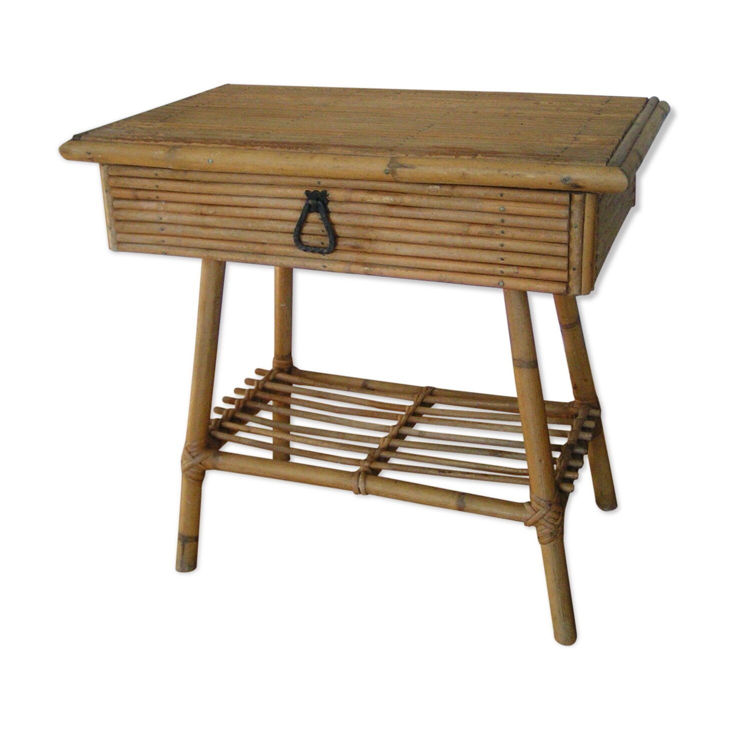 Rattan bedside table