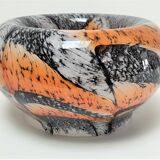 Vide poche Carlo Moretti verre opalin orange et noir design