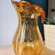 Orange bubbled glass vase
