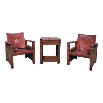 Moroccan lounge in leather and cedar