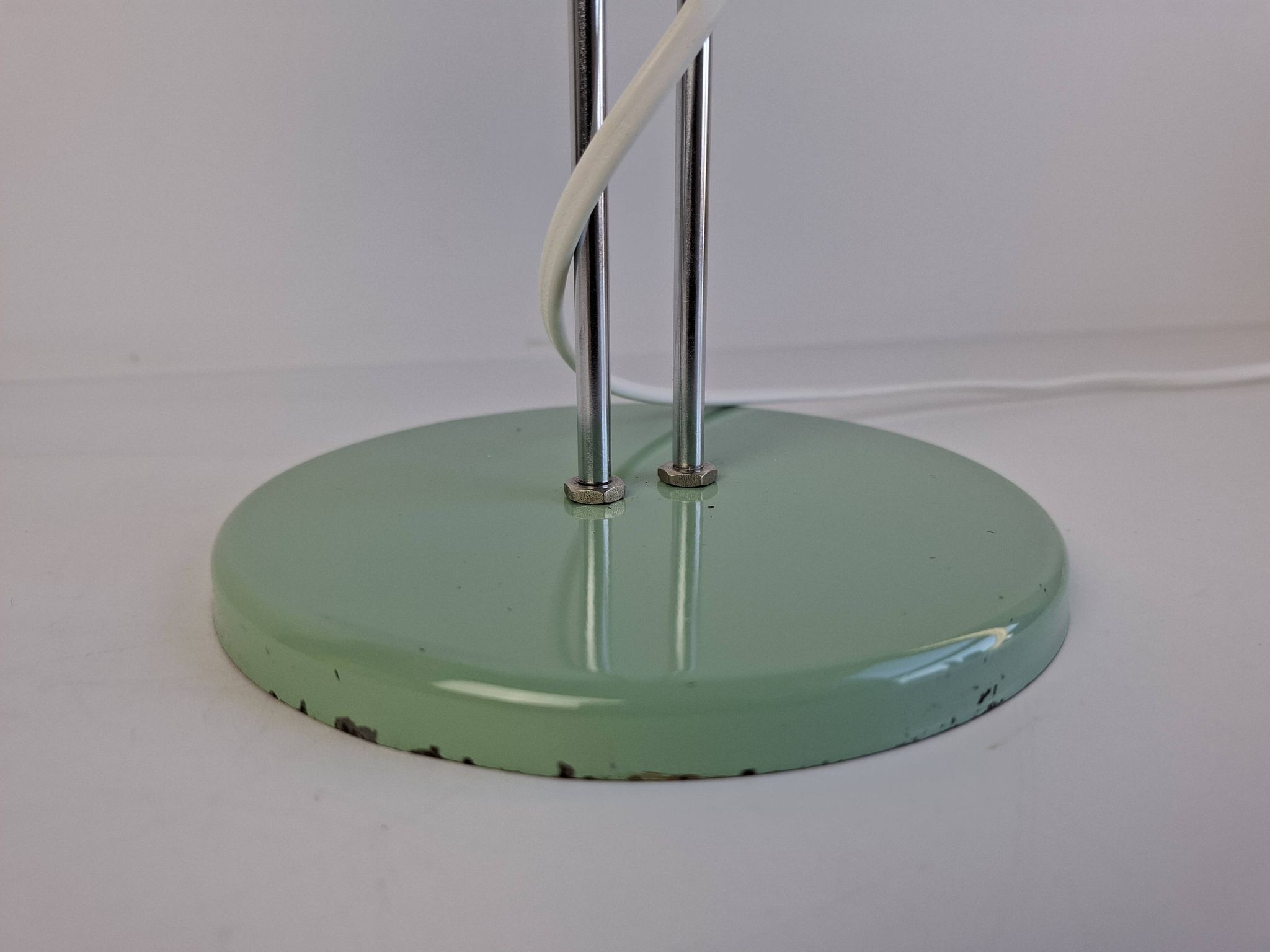 Josef Hůrka for Lidokov Midcentury Modern Table Lamp in Green Metal