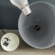 Pair of lacquered metal pendant lights with rose.