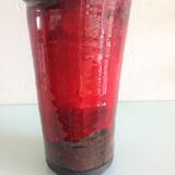 Pitcher in glazed red ceramic / vintag 60s-70s