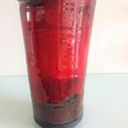Pitcher in glazed red ceramic / vintag 60s-70s