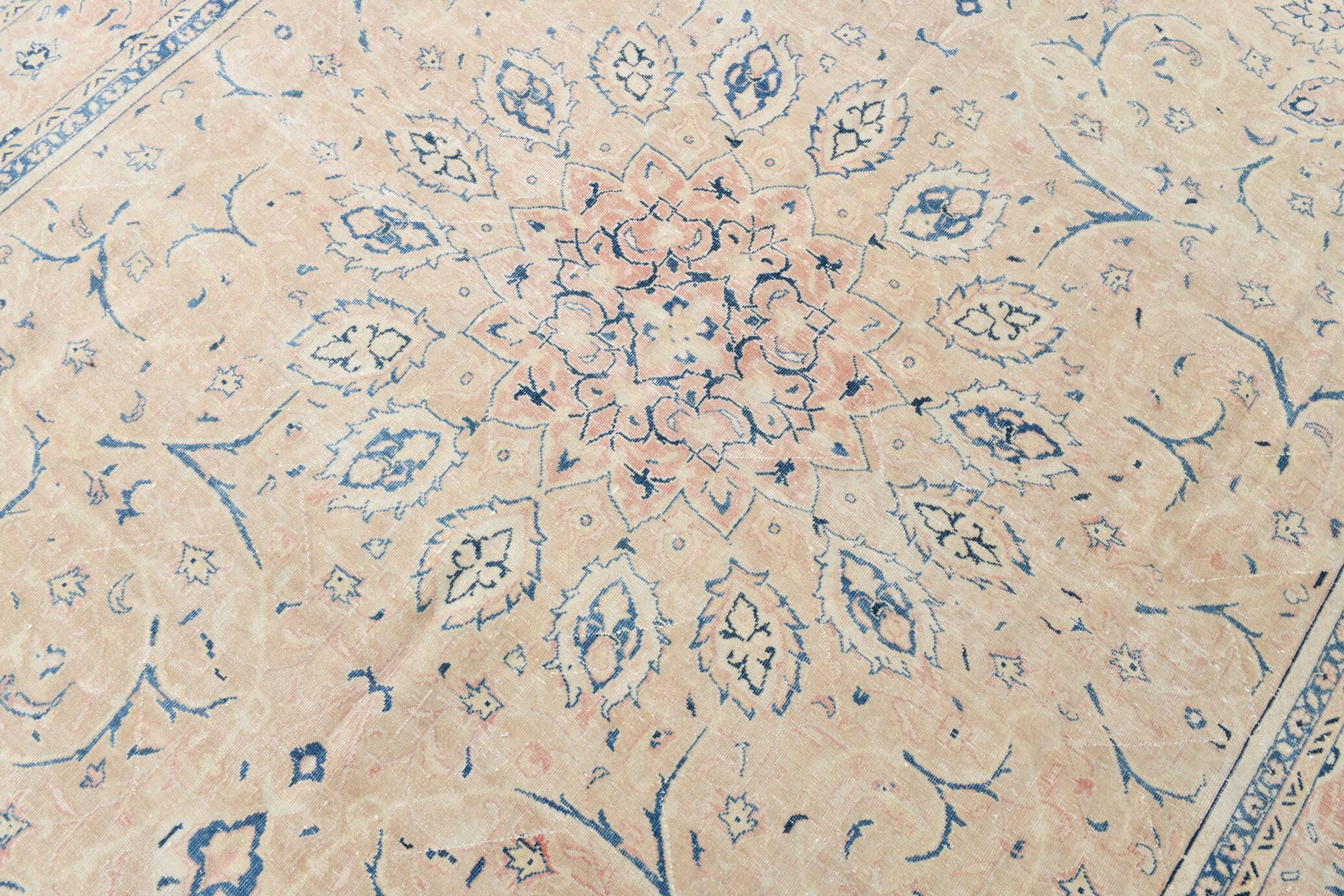 Tapis Vintage Off-White et Rose Poudré, Style Classique, 292x399 Cm