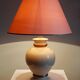 Vintage cracked cream white faience lamp Le Dauphin 1960s-70s Panama