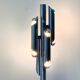 Sculptural tubular floor lamp in chrome metal, Space Age, Reggiani style