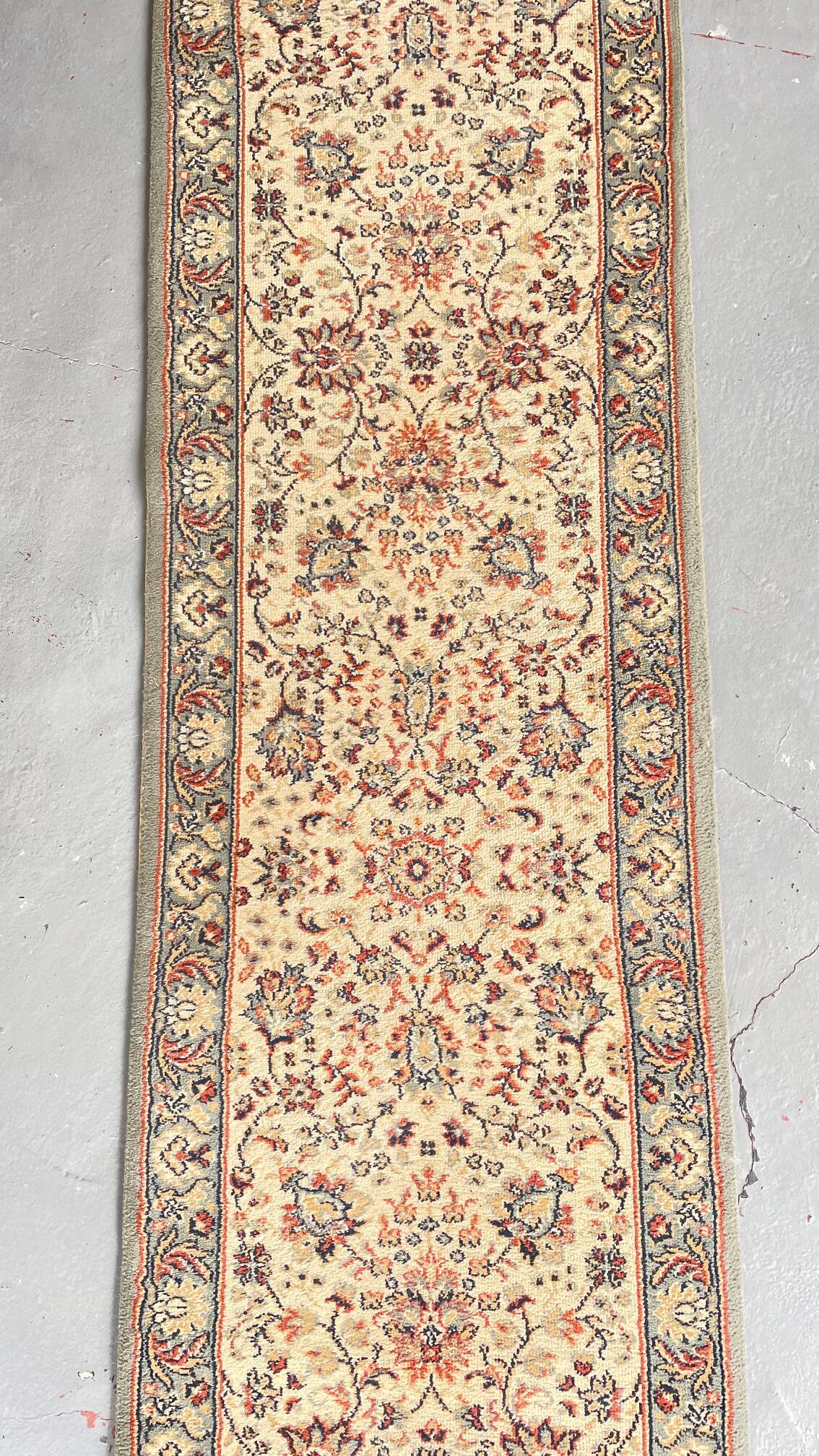 Vintage Beige Grey-Blue Runner Rug
