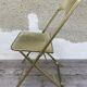 Folding metal and  velvet green chair 70s