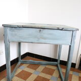 Old box desk, blue lasure