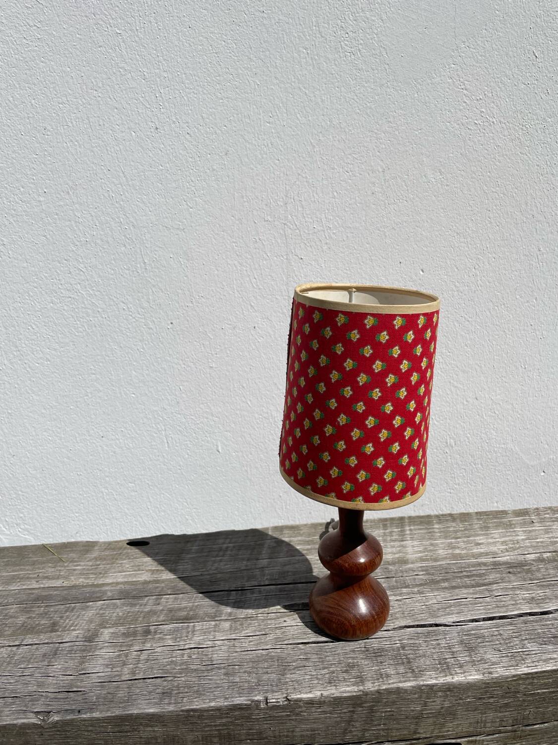 Wooden bedside lamp 1970