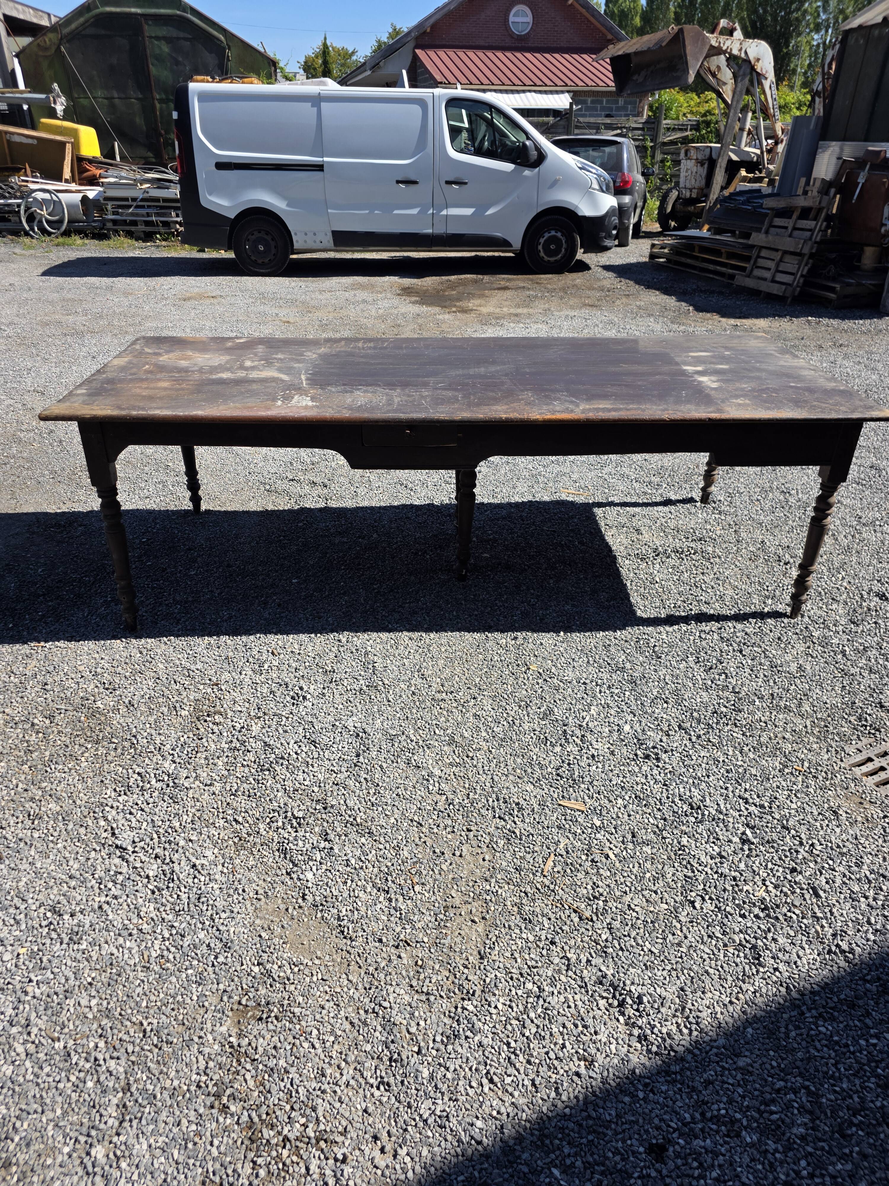 Table de ferme ancienne XXL , 268 × 110cm