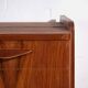 Mid-century walnut veneer sideboard with triangular handles – Czechoslovakia, circa 1960