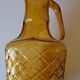 Amber glass carafe, brutalist style, Italy, 1970s.
