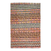 Striped Kilim Turkish Vintage Handmade Pink Orange Wool Area Rug 177x268