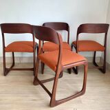 Set of 4 Baumann sled chairs