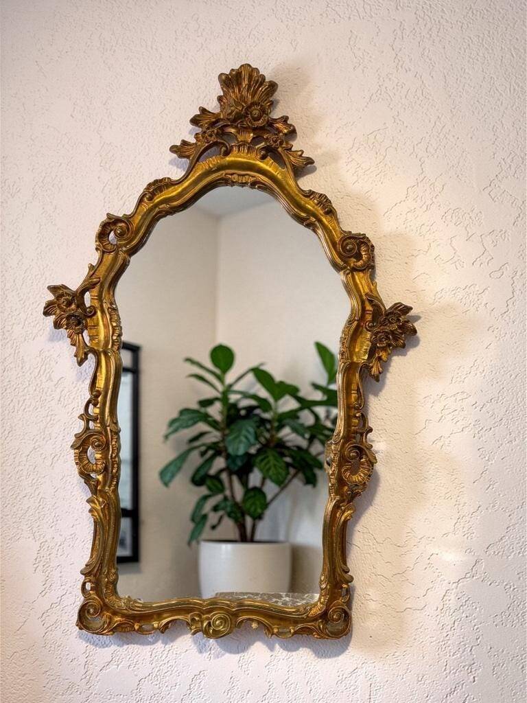Vintage gold baroque wall mirror