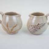 Pair of ceramic milk jugs signed La Roue Vallauris