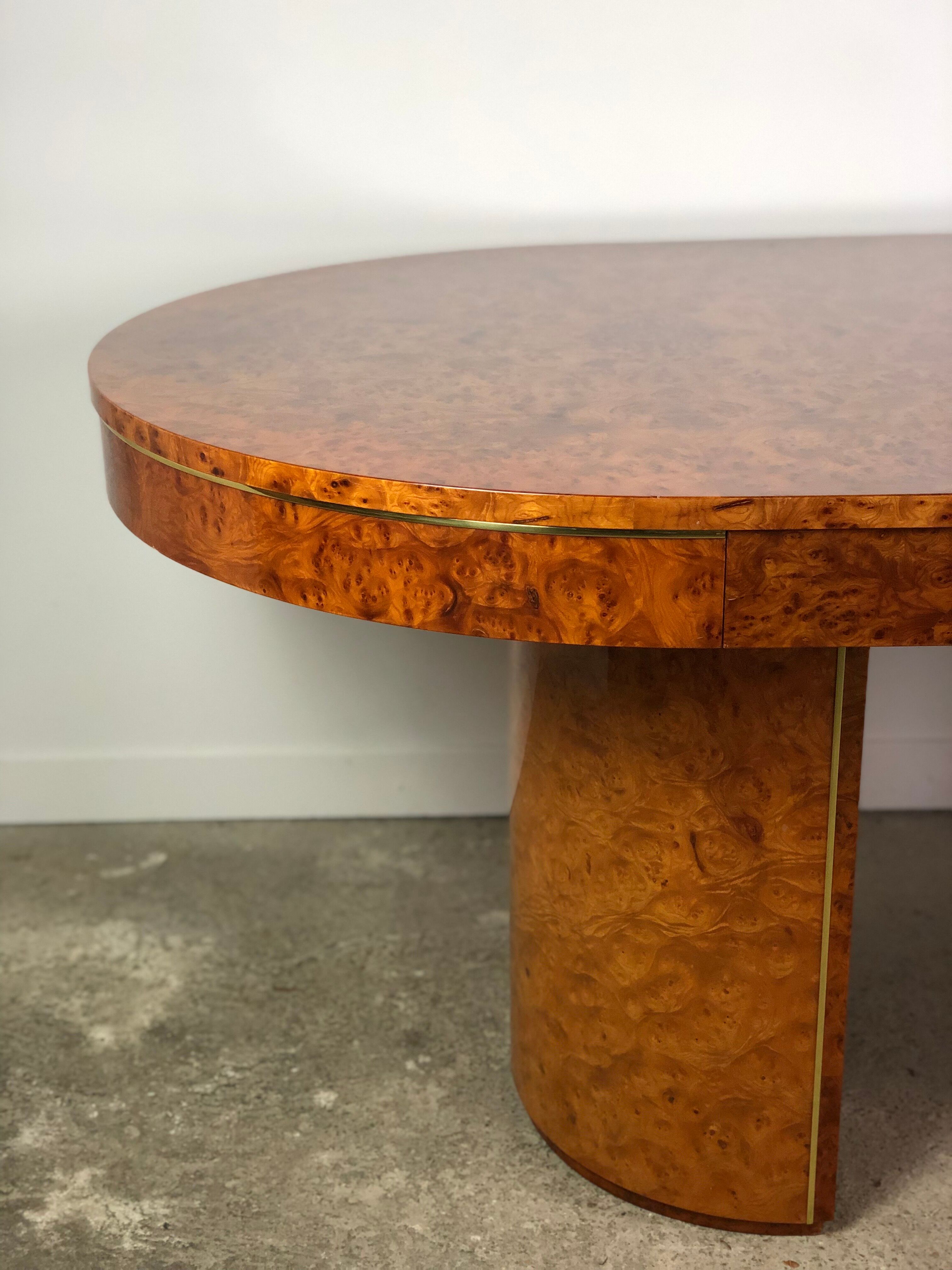 Bureau en loupe d'orme vintage 80'S
