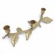 Brass "holly leaves" candle holder for 3 candles