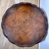 Queen Anne Style Burr Walnut Round Coffee Table by Cameo (Circa 1960)