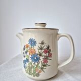 '70s Flower Stoneware Coffee Pot - Vintage