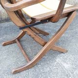 Pair of vintage TRICONFORT France deckchairs and relax chairs