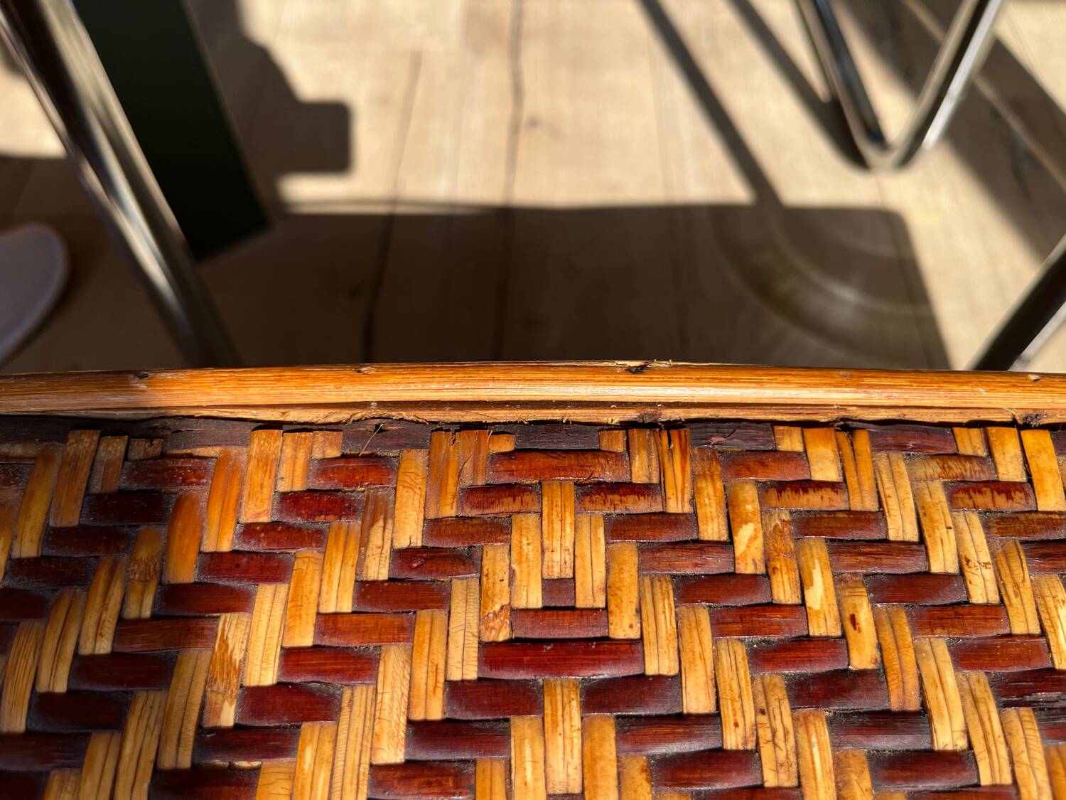 Ensemble canapé table rotin vintage 70 Riviera bohème