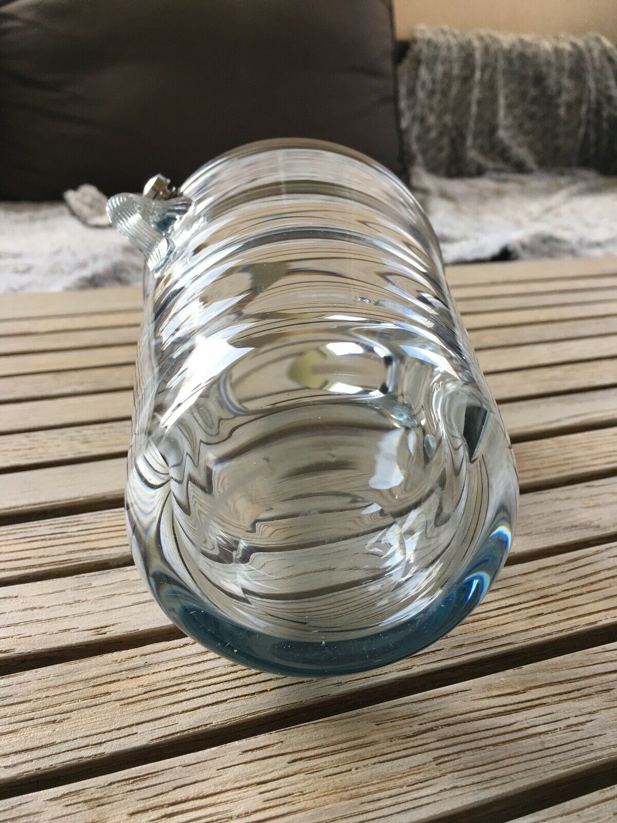Sceau à glace en verre vintage art deco