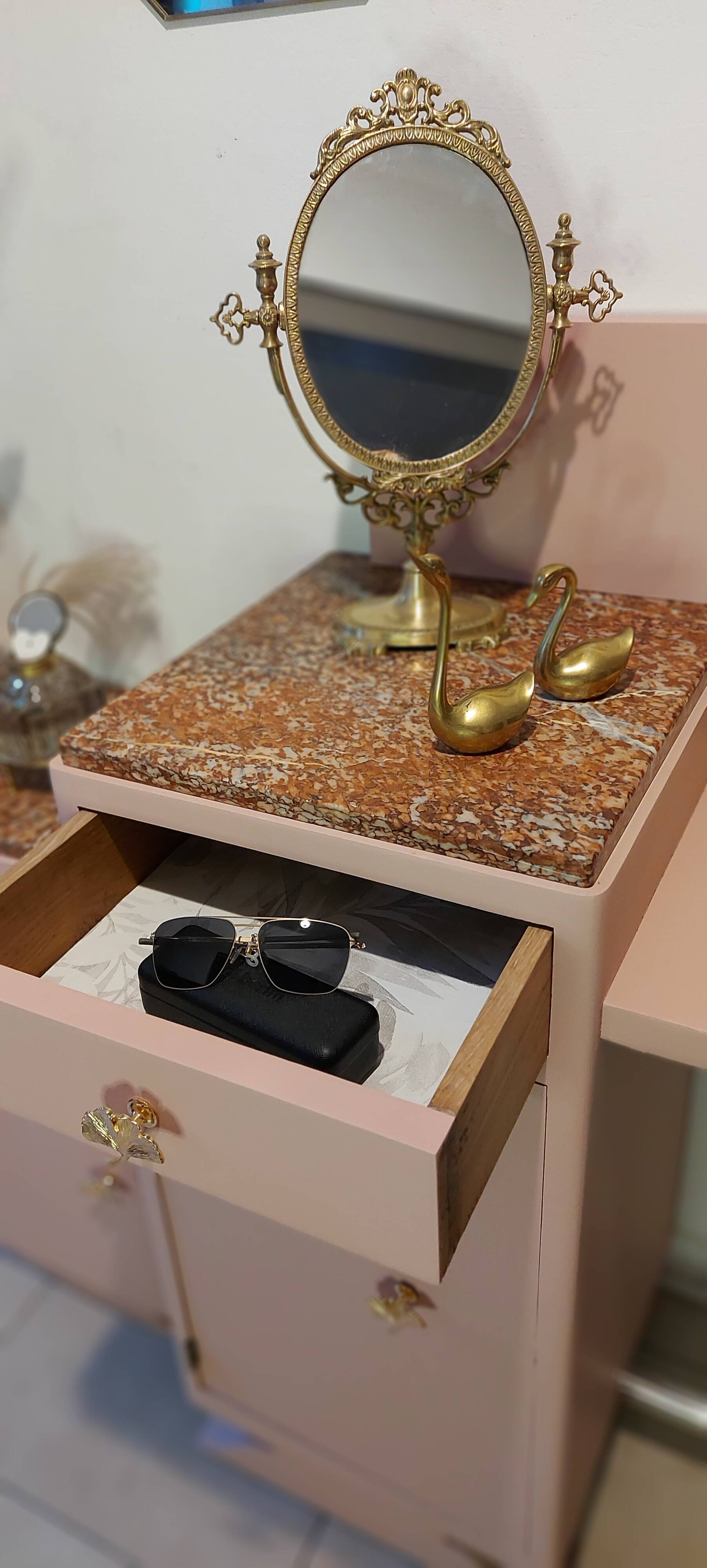 Art Deco dressing table / bedside table set