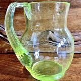 Ancien gros pichet carafe pot broc à eau en ouraline